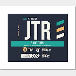 Santorini (JTR) Airport Code Baggage Tag Posters and Art